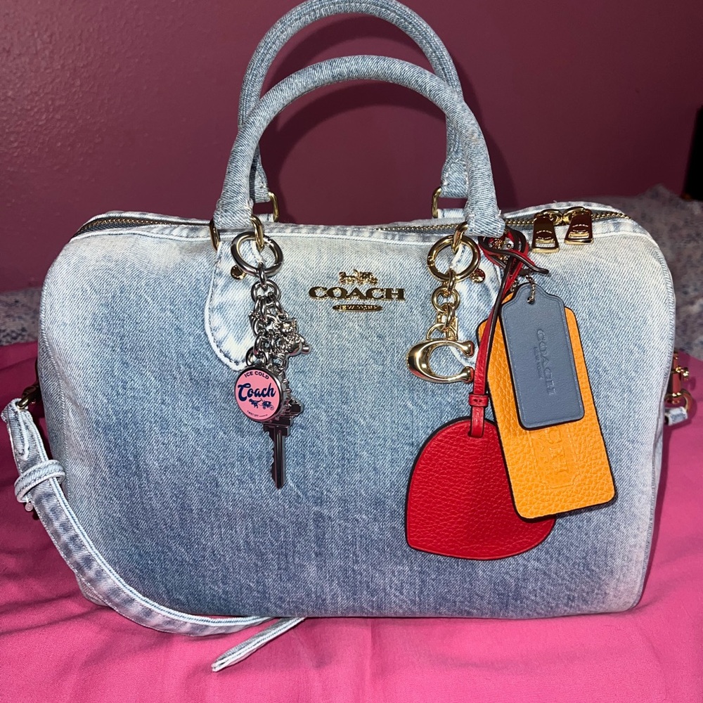 Coach Loved Denim Large Rowan Satchel